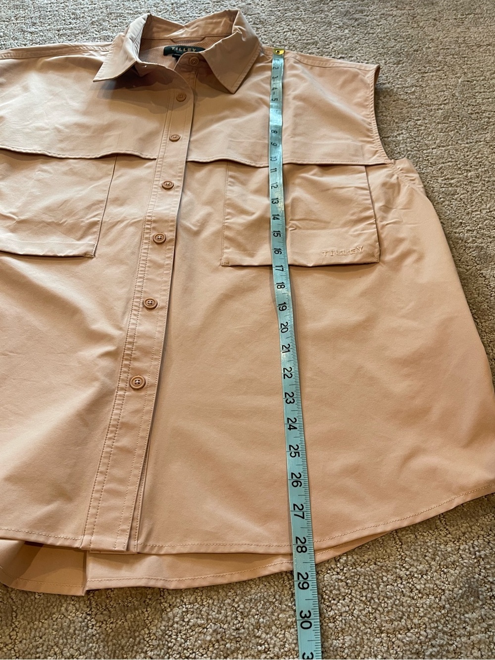 Tilley Sleeveless Shield Shirt, Button-Front Dusty Blush, Utility, Performance,L - Picture 9 of 15